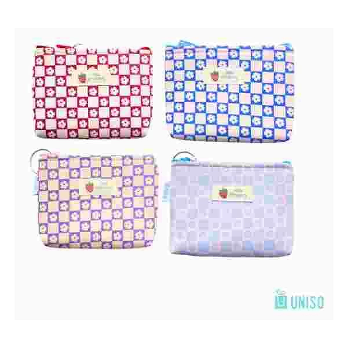 Porta-moedas Retangular Flores e Xadrez Hello - Uniso